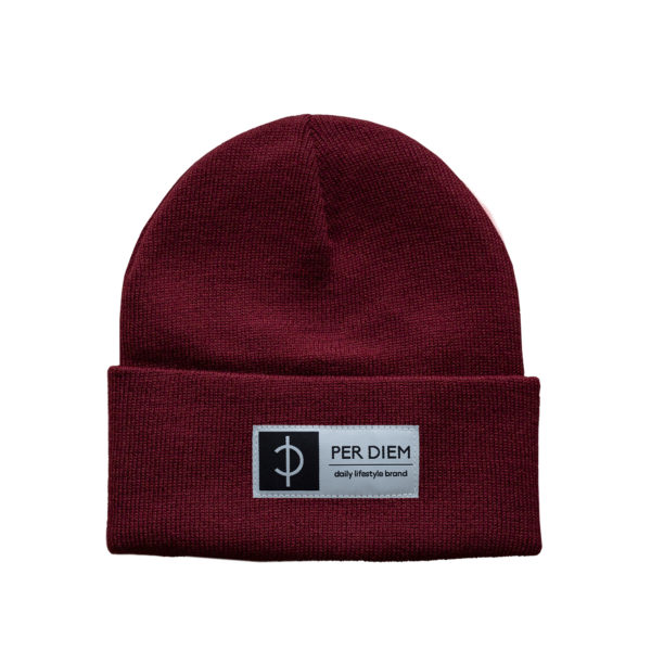 Maroon Per Diem Label Logo Toque