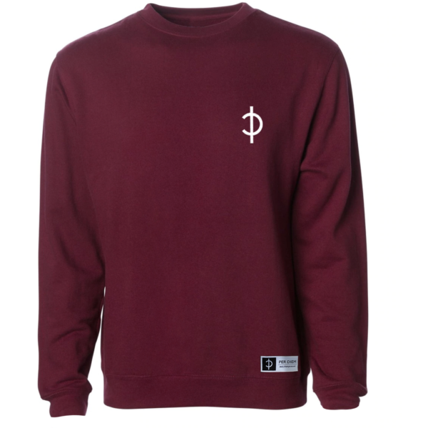 Per Diem -Embroidered Crew - P logo - Maroon