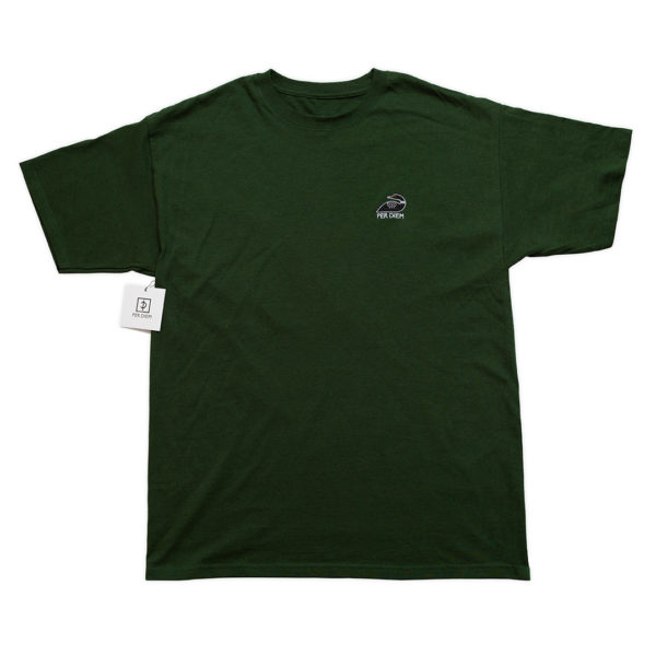 Per Diem - Embroidered loon logo Tee - Forest green